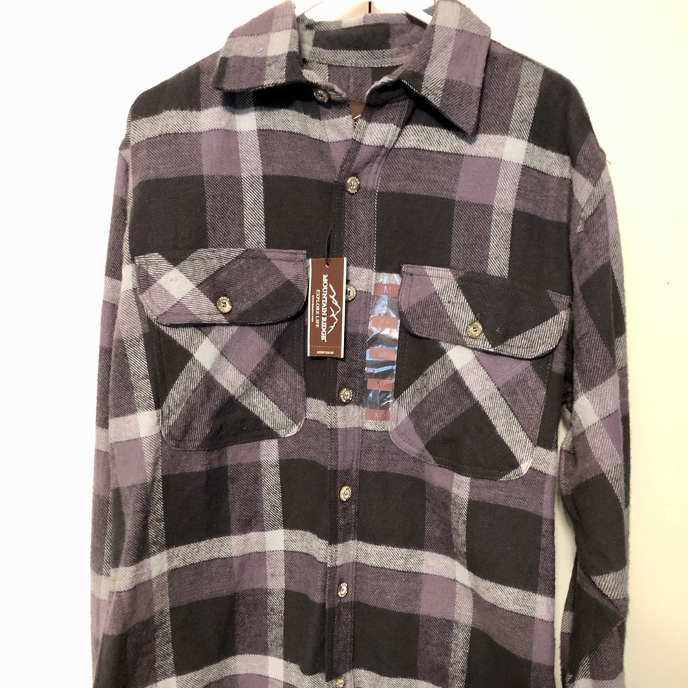 NWT Mens Button Down Flannel Shirt